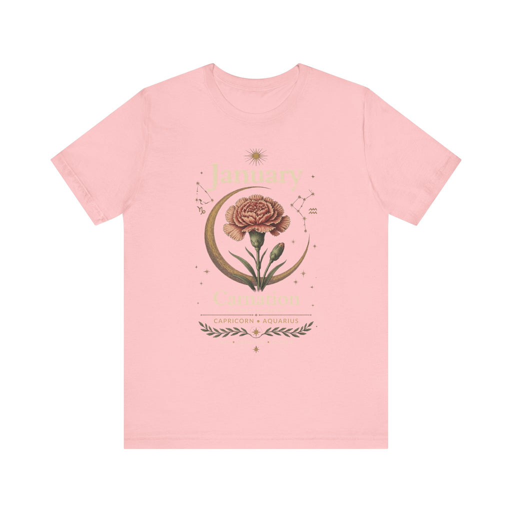 January Birth Flower - Carnation T-Shirt — Birth Month Flower Tee