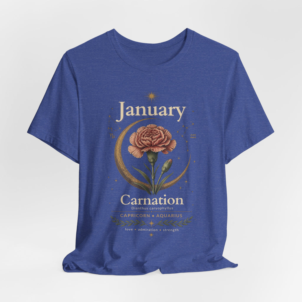 January Birth Flower - Carnation T-Shirt — Birth Month Flower Tee