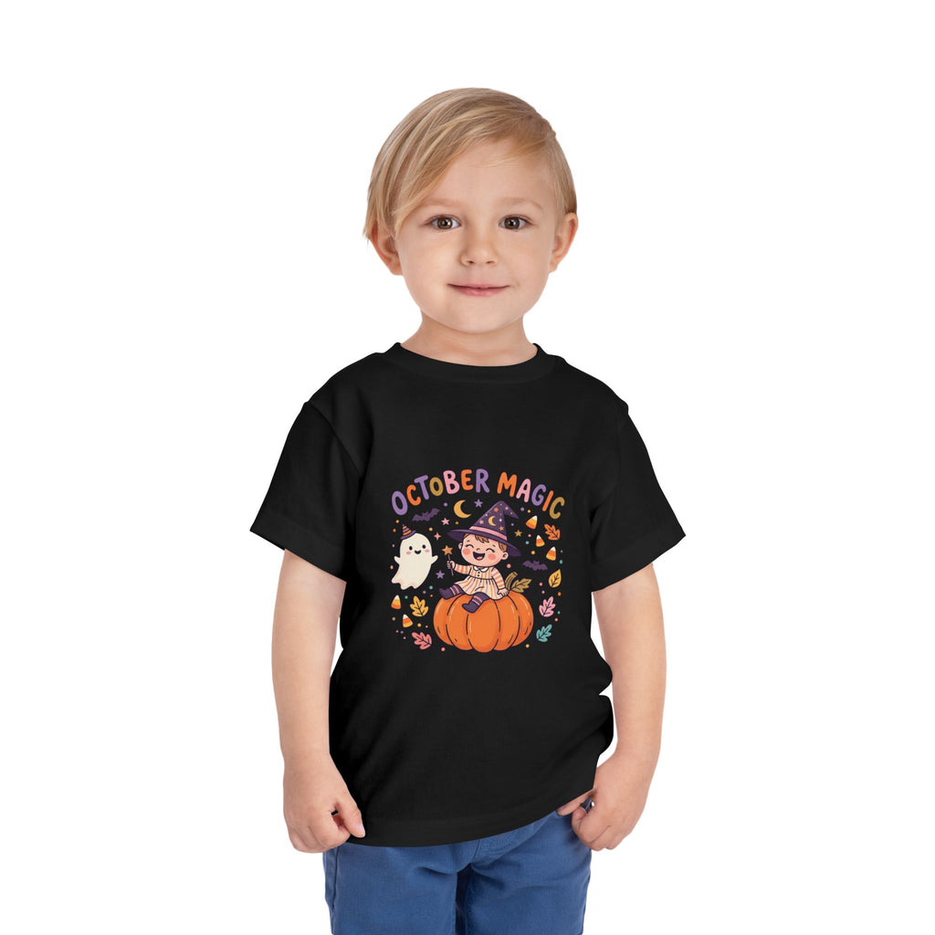 Halloween - October Magic Toddler Tee — Cute Witch Pumpkin Halloween Shirt