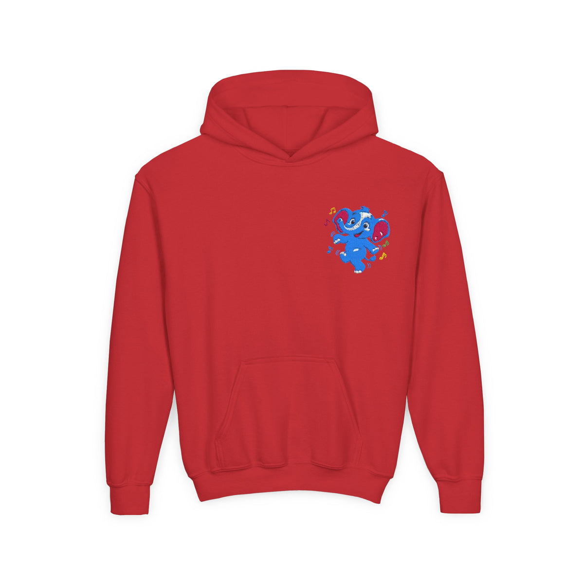 Kids Patriotic Elephant Hoodie – Blue Red USA Spirit Youth Sweatshirt