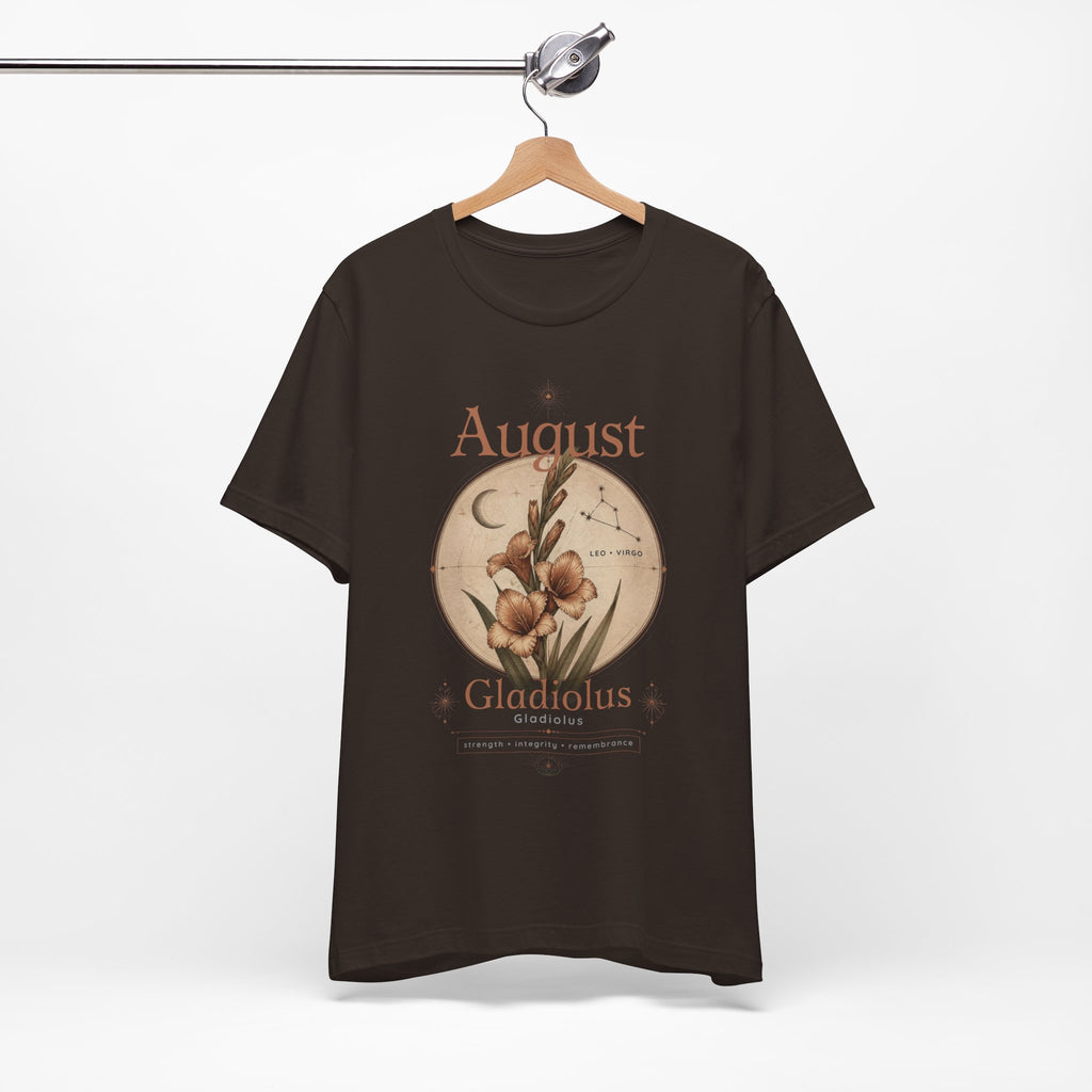 August Birth Flower Gladiolus Floral Tee