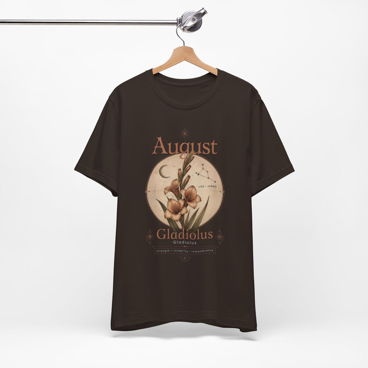 August Birth Flower Gladiolus Floral Tee