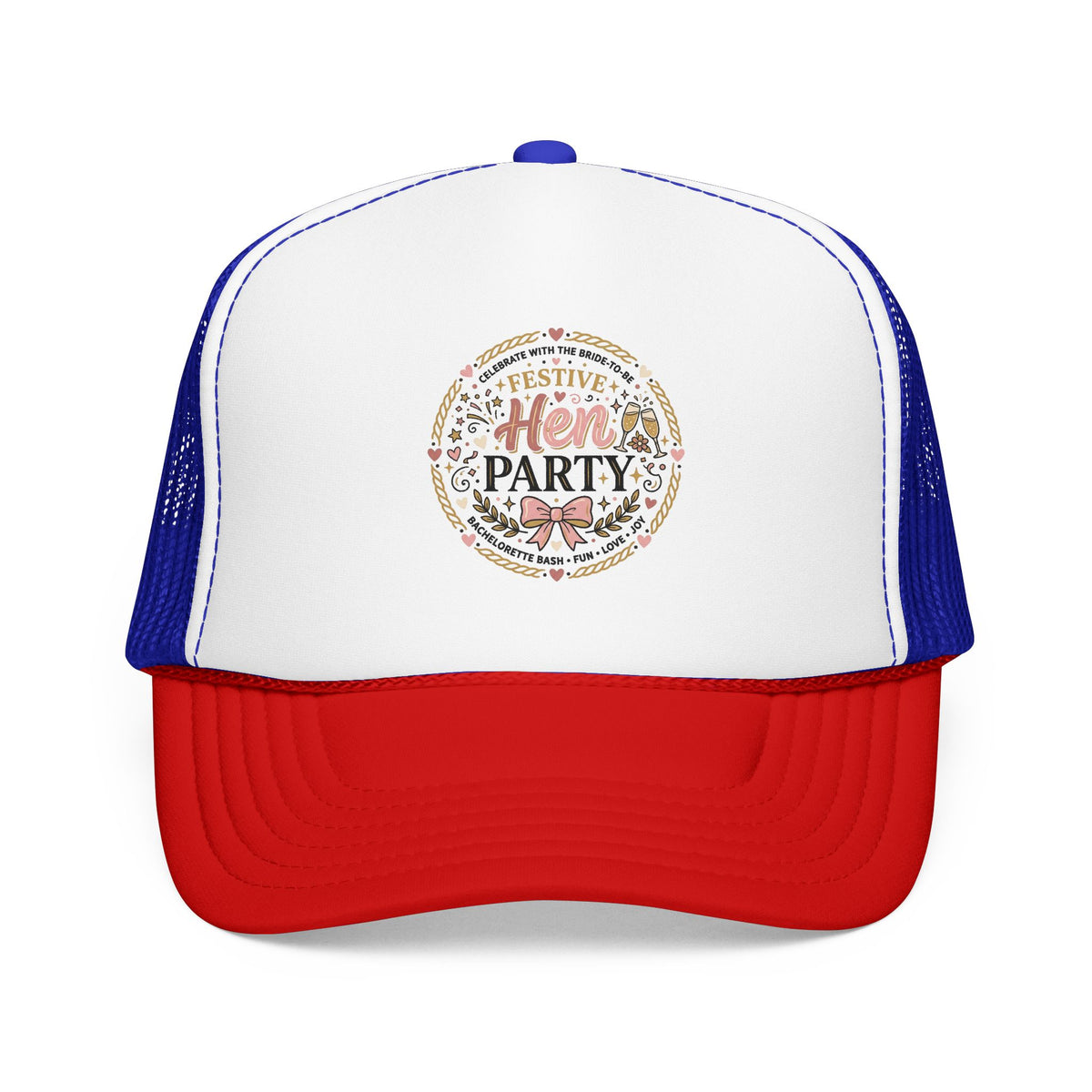 Hen Party Festive Foam Trucker Hat | Floral Wreath Design