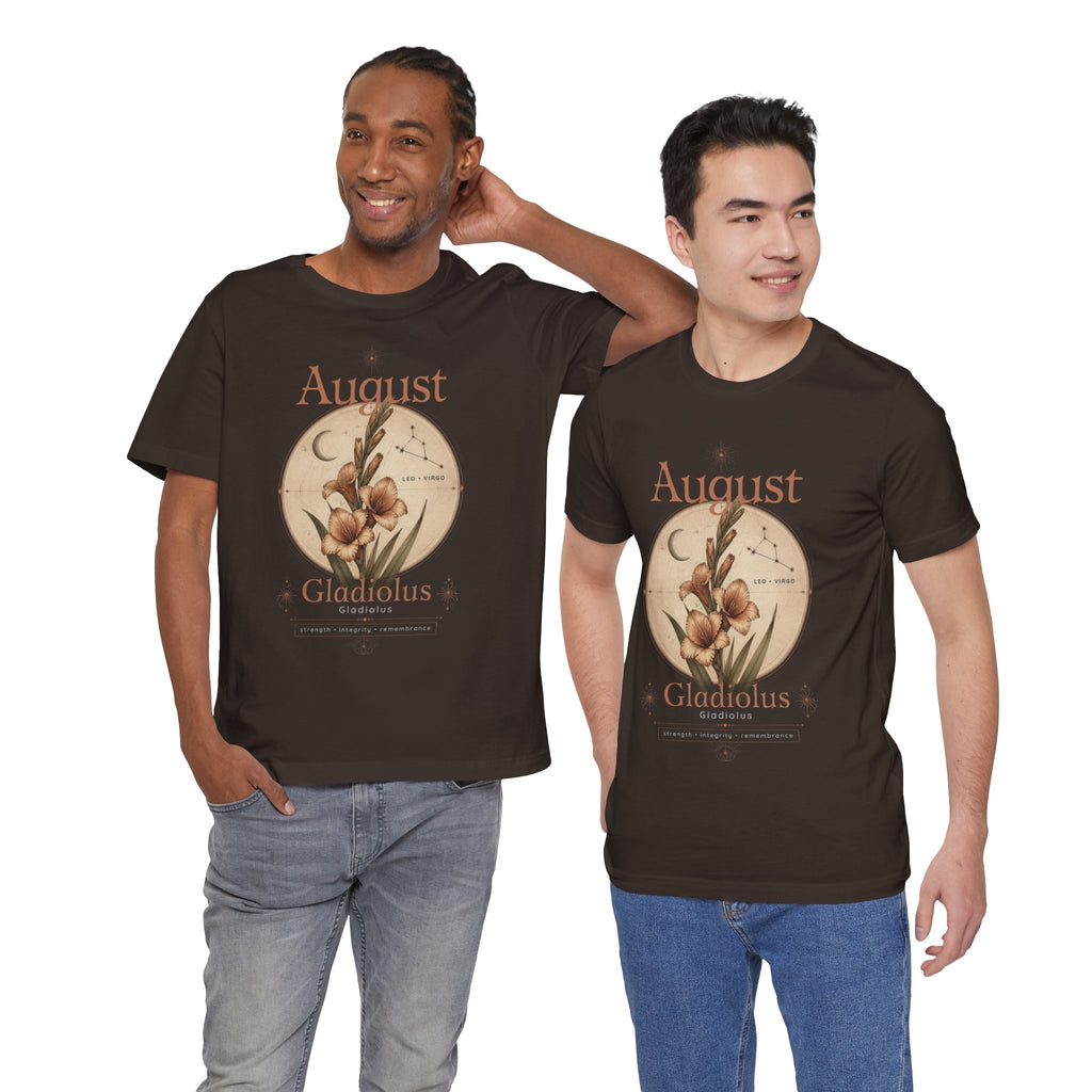 August Birth Flower Gladiolus Floral Tee