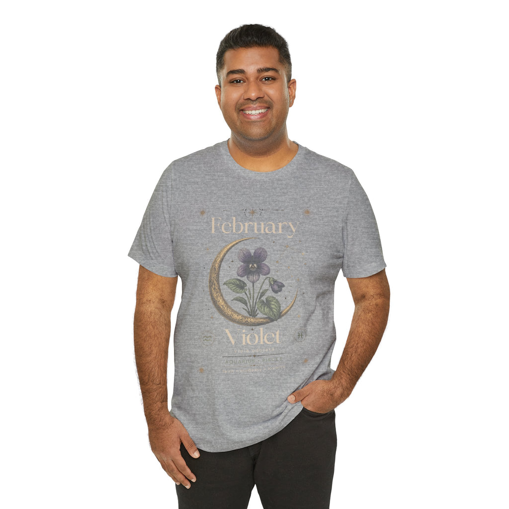February Birth Flower Tee | Violet Botanical Design | Birthday Gift