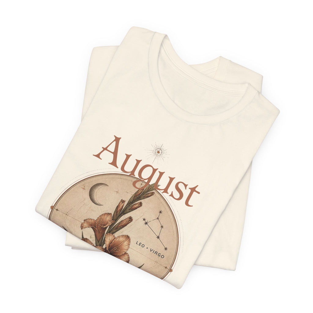 August Birth Flower Gladiolus Floral Tee