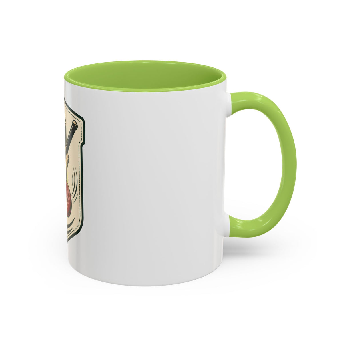 Cricket Crest Accent Mug — Vintage Bat & Ball Coffee Cup (11/15oz)