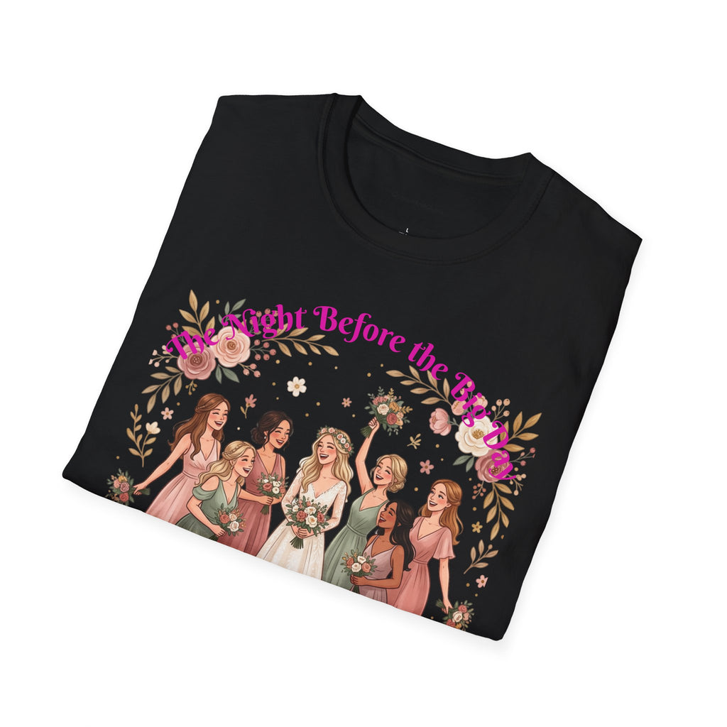 Bride and Bridesmaids Illustration T-Shirt | Floral Wedding Bridal Party Design