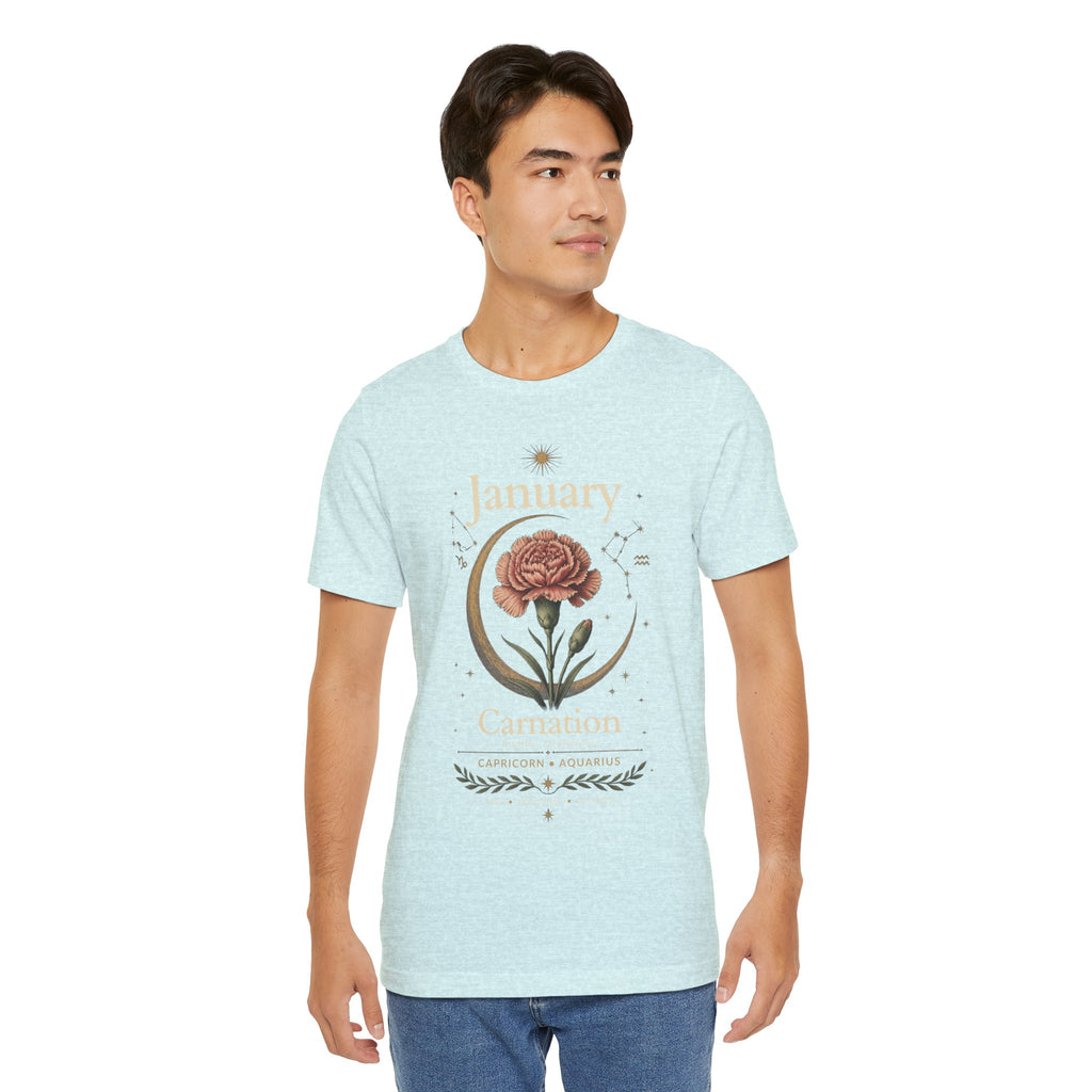 January Birth Flower - Carnation T-Shirt — Birth Month Flower Tee
