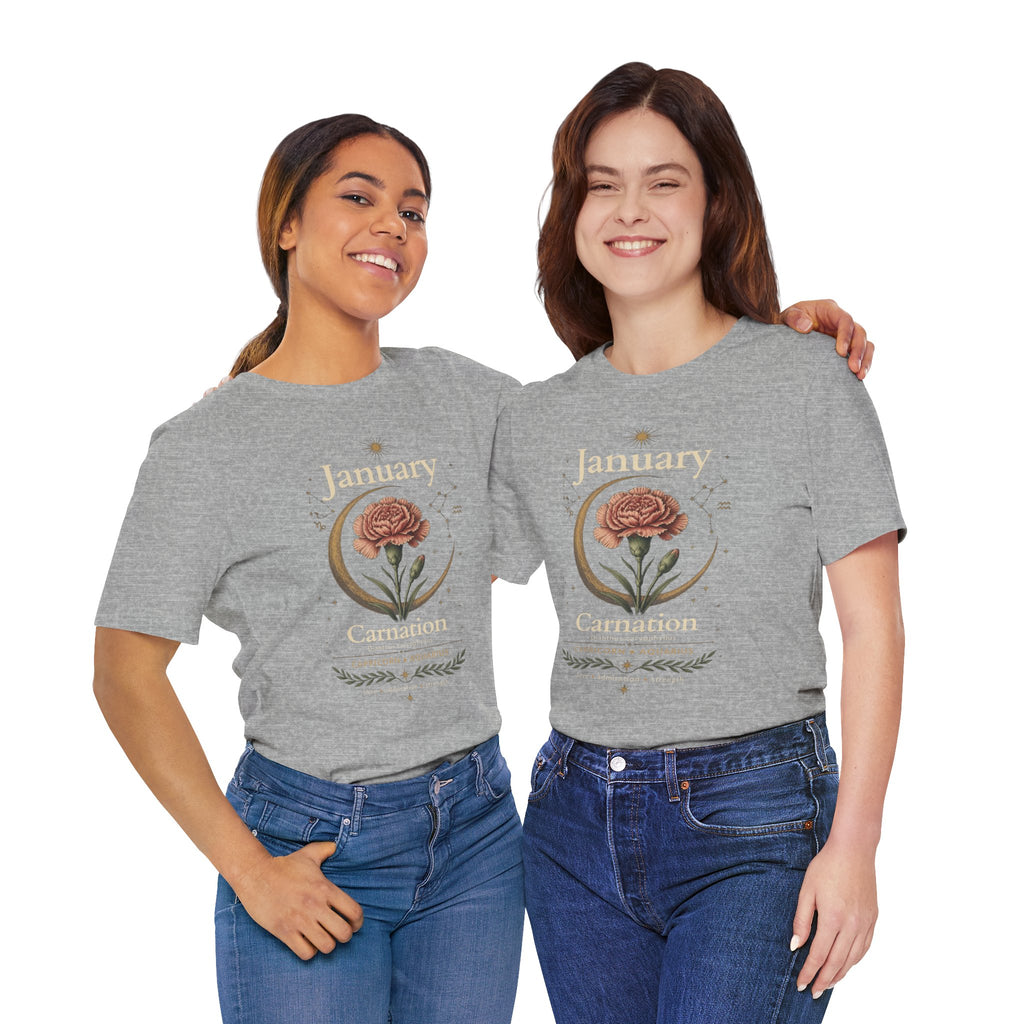 January Birth Flower - Carnation T-Shirt — Birth Month Flower Tee