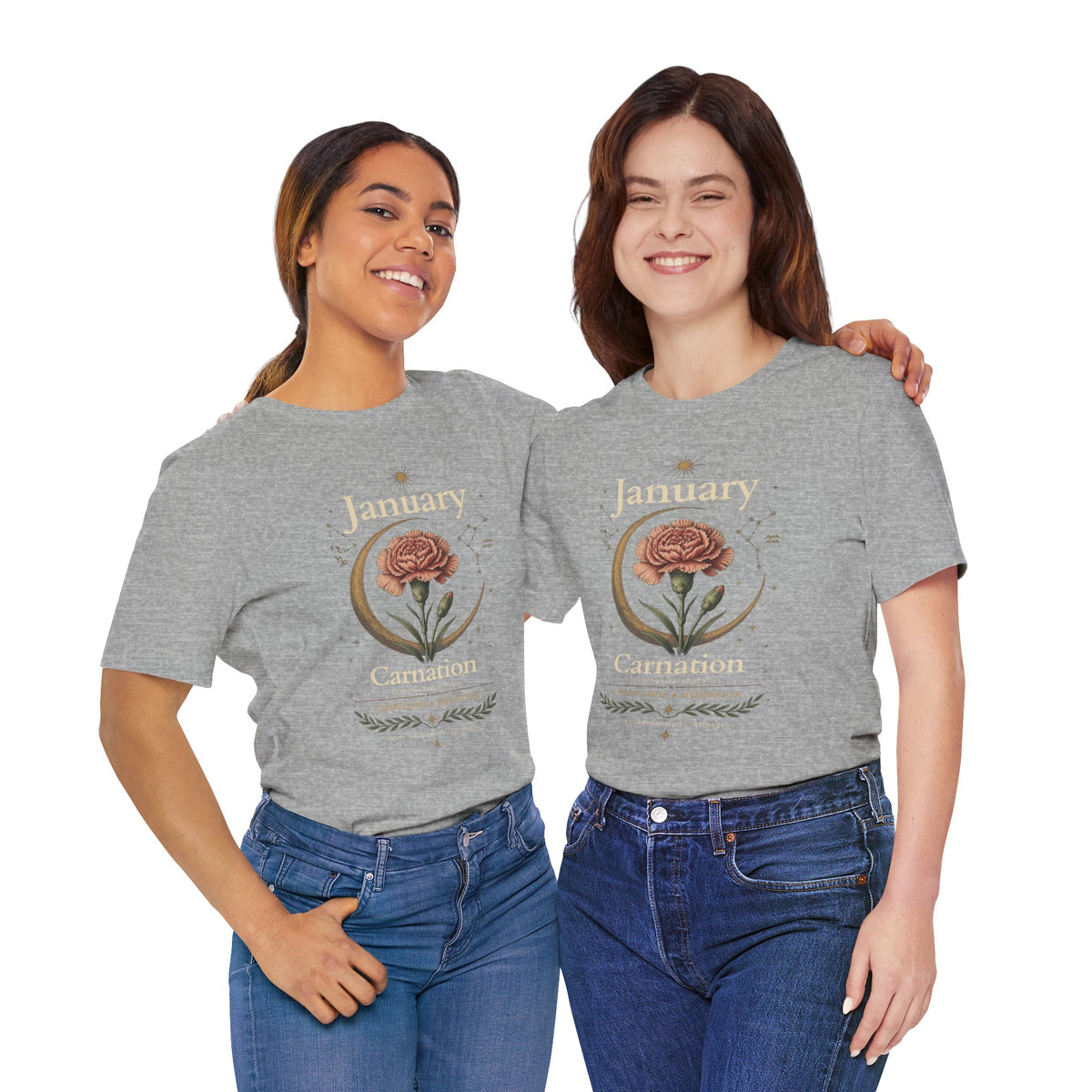January Birth Flower - Carnation T-Shirt — Birth Month Flower Tee