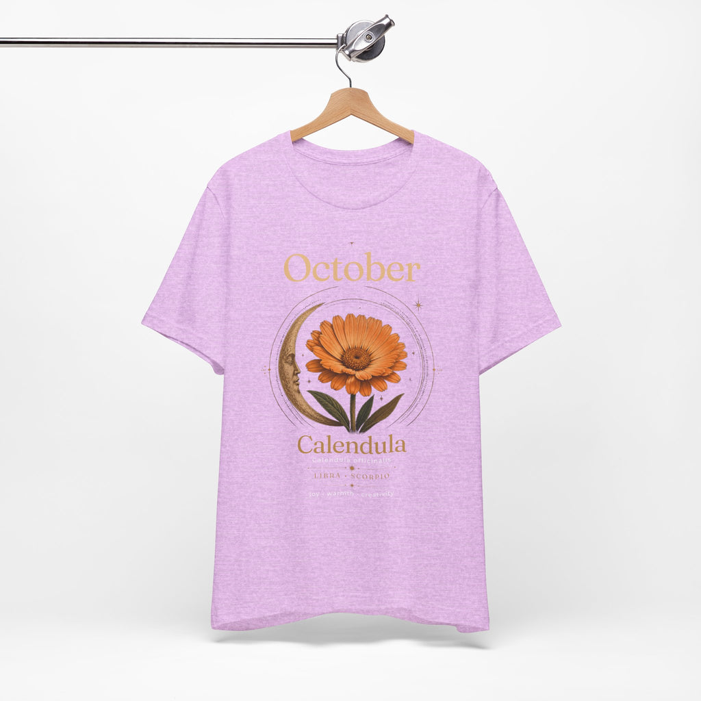 October Birth Flower Calendula T‑Shirt – Floral Birth Month Tee