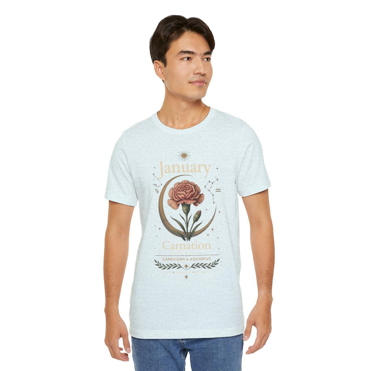 January Birth Flower - Carnation T-Shirt — Birth Month Flower Tee