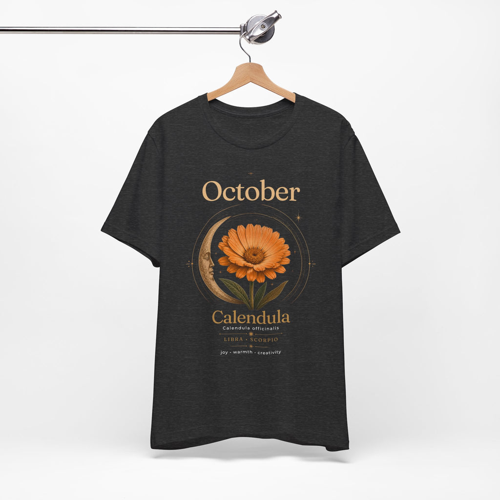 October Birth Flower Calendula T‑Shirt – Floral Birth Month Tee