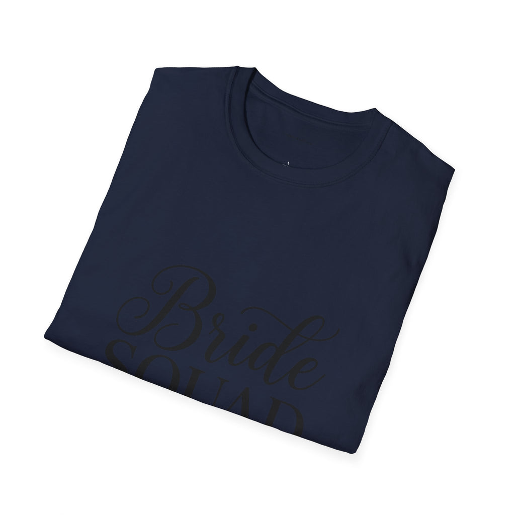 Bride Squad T-Shirt — Bachelorette Party Bridesmaid Tee with Champagne Icons