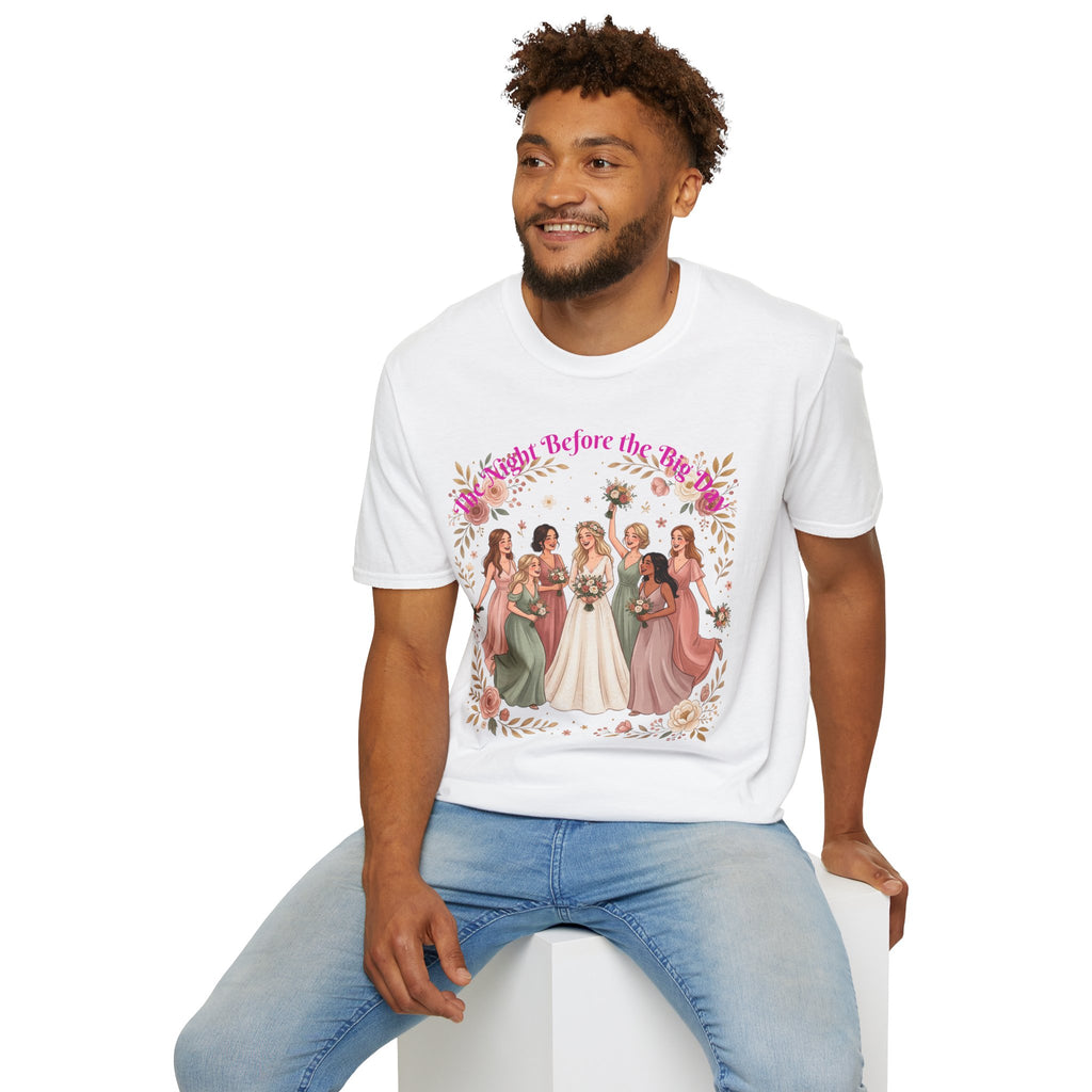 Bride and Bridesmaids Illustration T-Shirt | Floral Wedding Bridal Party Design