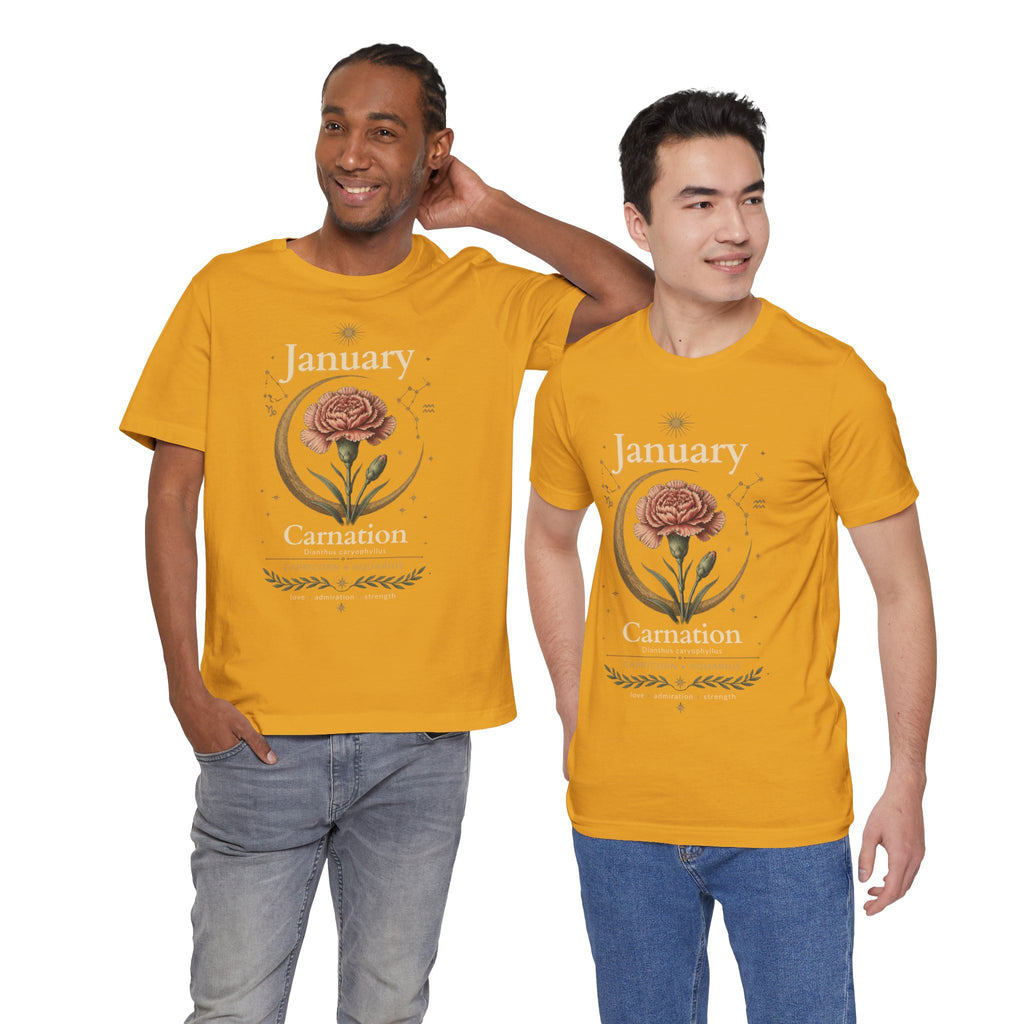 January Birth Flower - Carnation T-Shirt — Birth Month Flower Tee