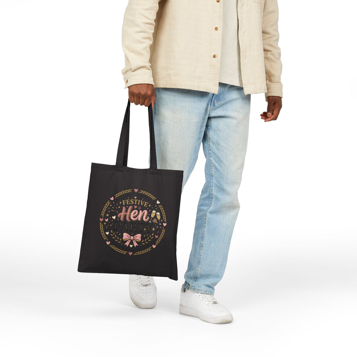 Festive Hen Party Tote Bag | Bachelorette Bride Squad Canvas