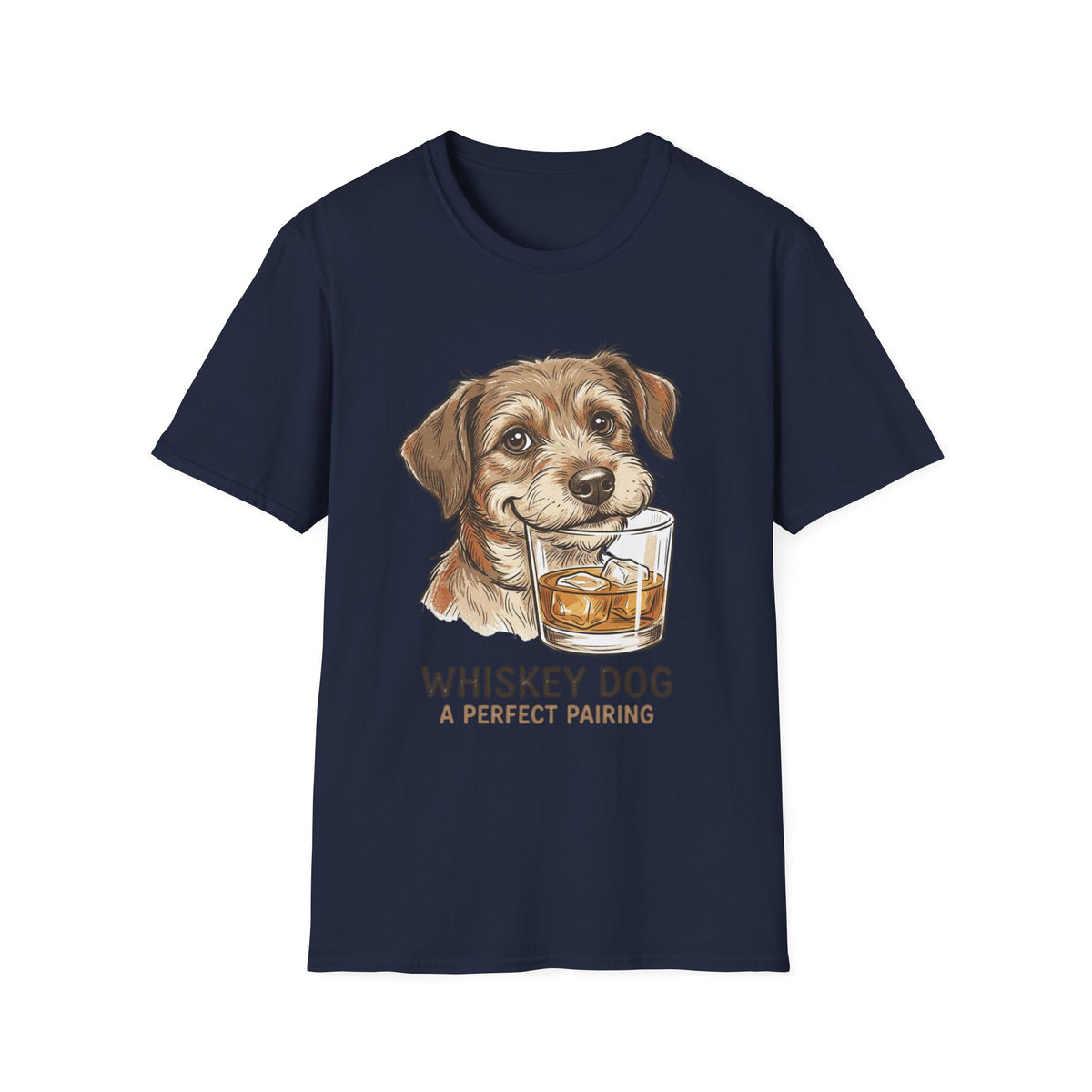 Whiskey Dog A Perfect Pairing T-Shirt | Dog & Whiskey Illustration