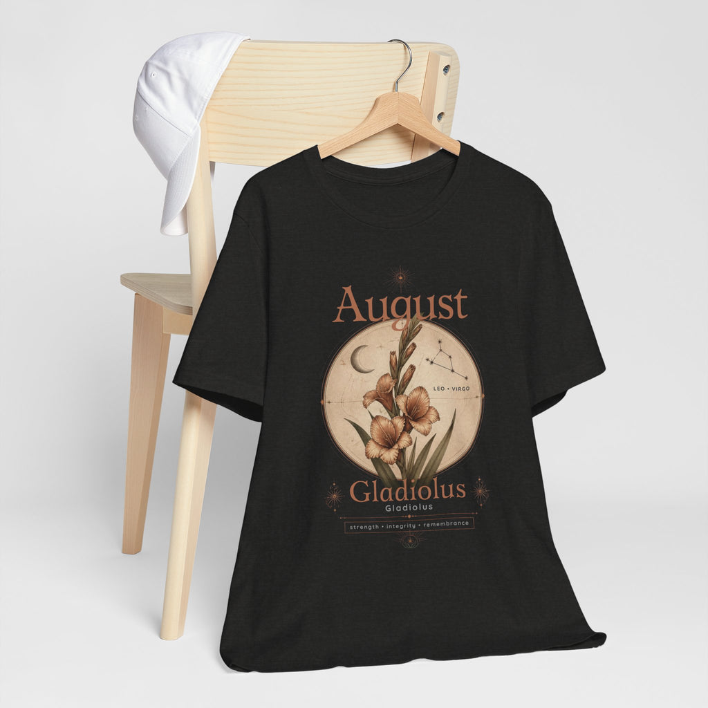 August Birth Flower Gladiolus Floral Tee