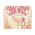 Hen Party Satin Poster — “Her Forever Starts Here, Our Best Night Is Now” Bridal Shower Wall Art