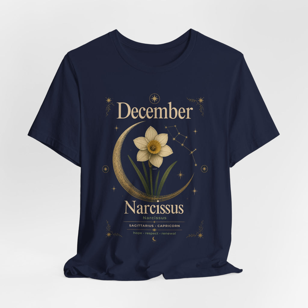December Birth Flower - Narcissus T‑Shirt — Birth Month Flower Tee