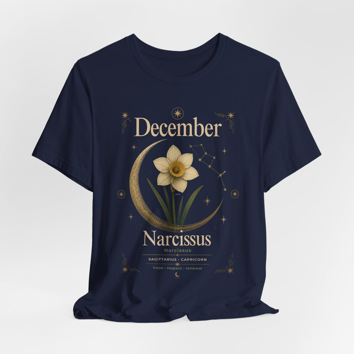 December Birth Flower - Narcissus T‑Shirt — Birth Month Flower Tee