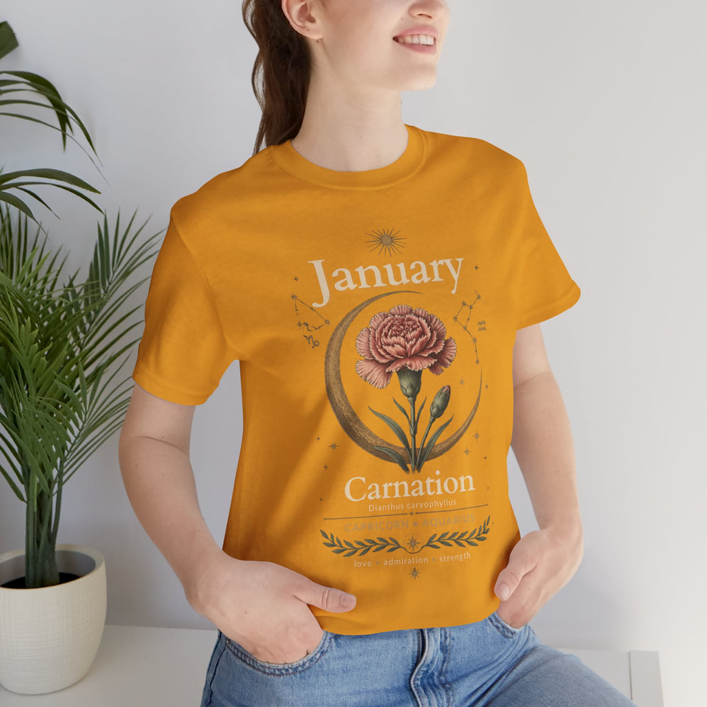January Birth Flower - Carnation T-Shirt — Birth Month Flower Tee