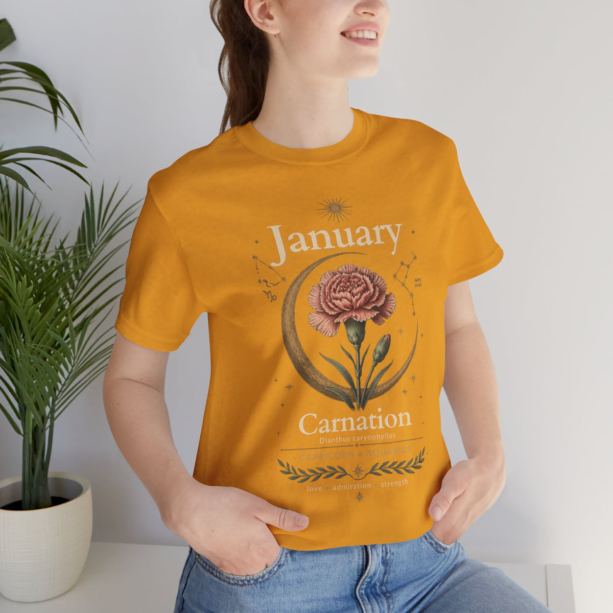 January Birth Flower - Carnation T-Shirt — Birth Month Flower Tee