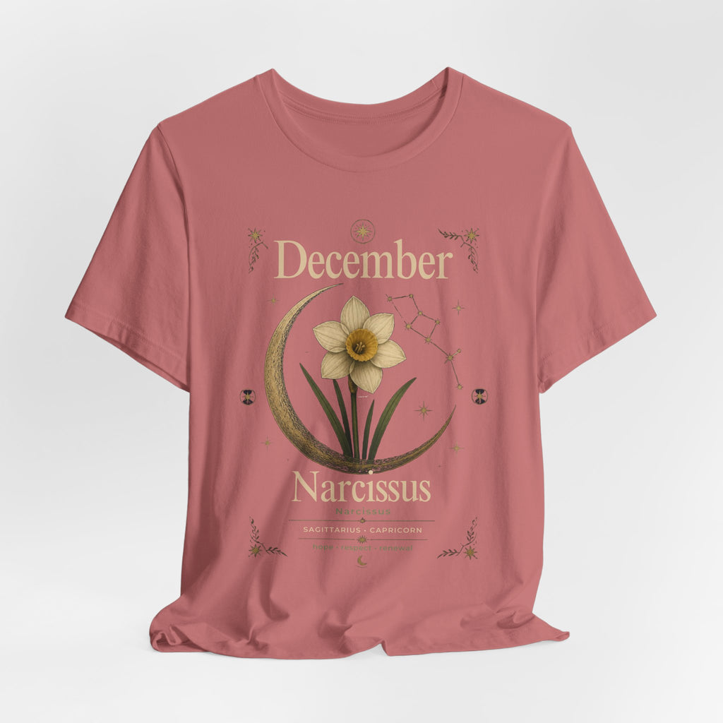 December Birth Flower - Narcissus T‑Shirt — Birth Month Flower Tee