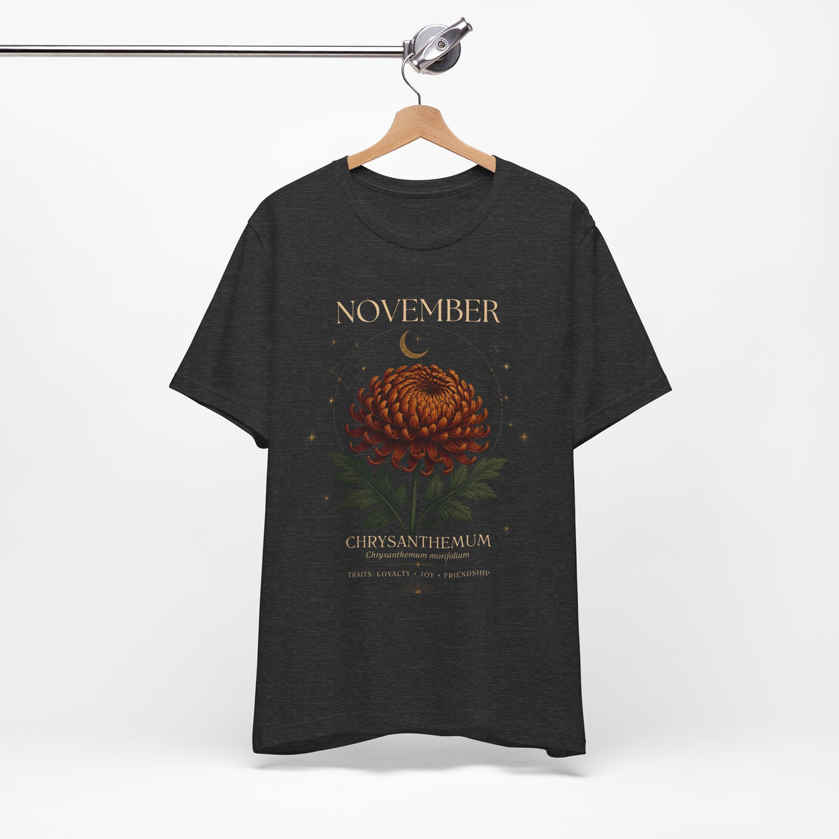 November Birth Flower Chrysanthemum Tee — Floral Birth Month T-Shirt