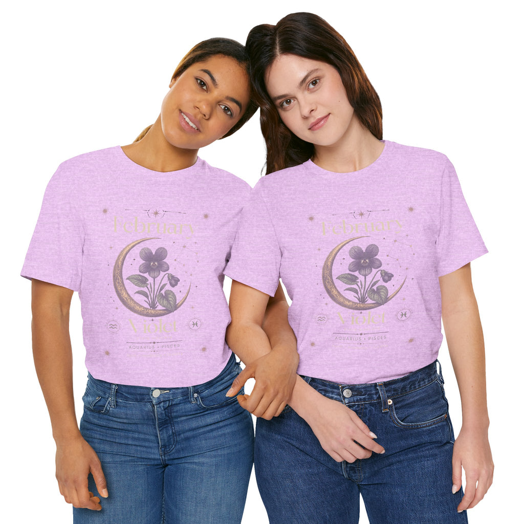 February Birth Flower Tee | Violet Botanical Design | Birthday Gift