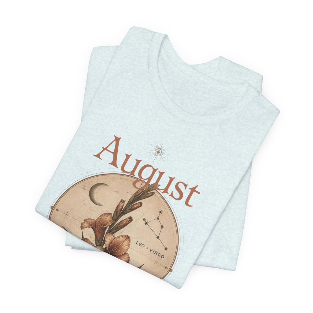 August Birth Flower Gladiolus Floral Tee