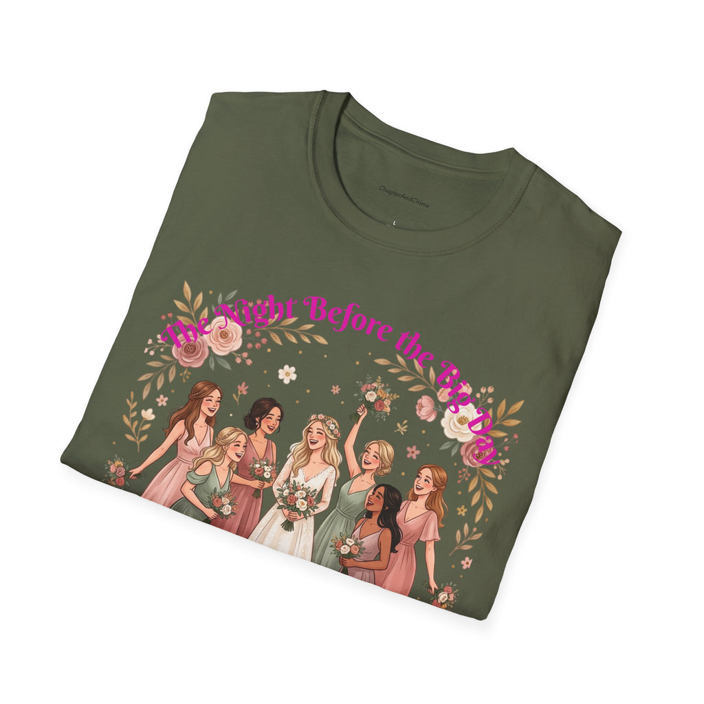 Bride and Bridesmaids Illustration T-Shirt | Floral Wedding Bridal Party Design