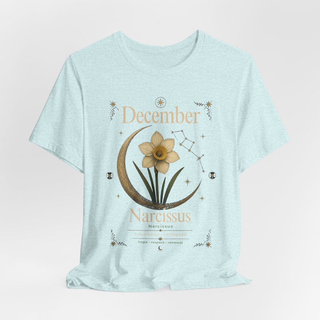 December Birth Flower - Narcissus T‑Shirt — Birth Month Flower Tee