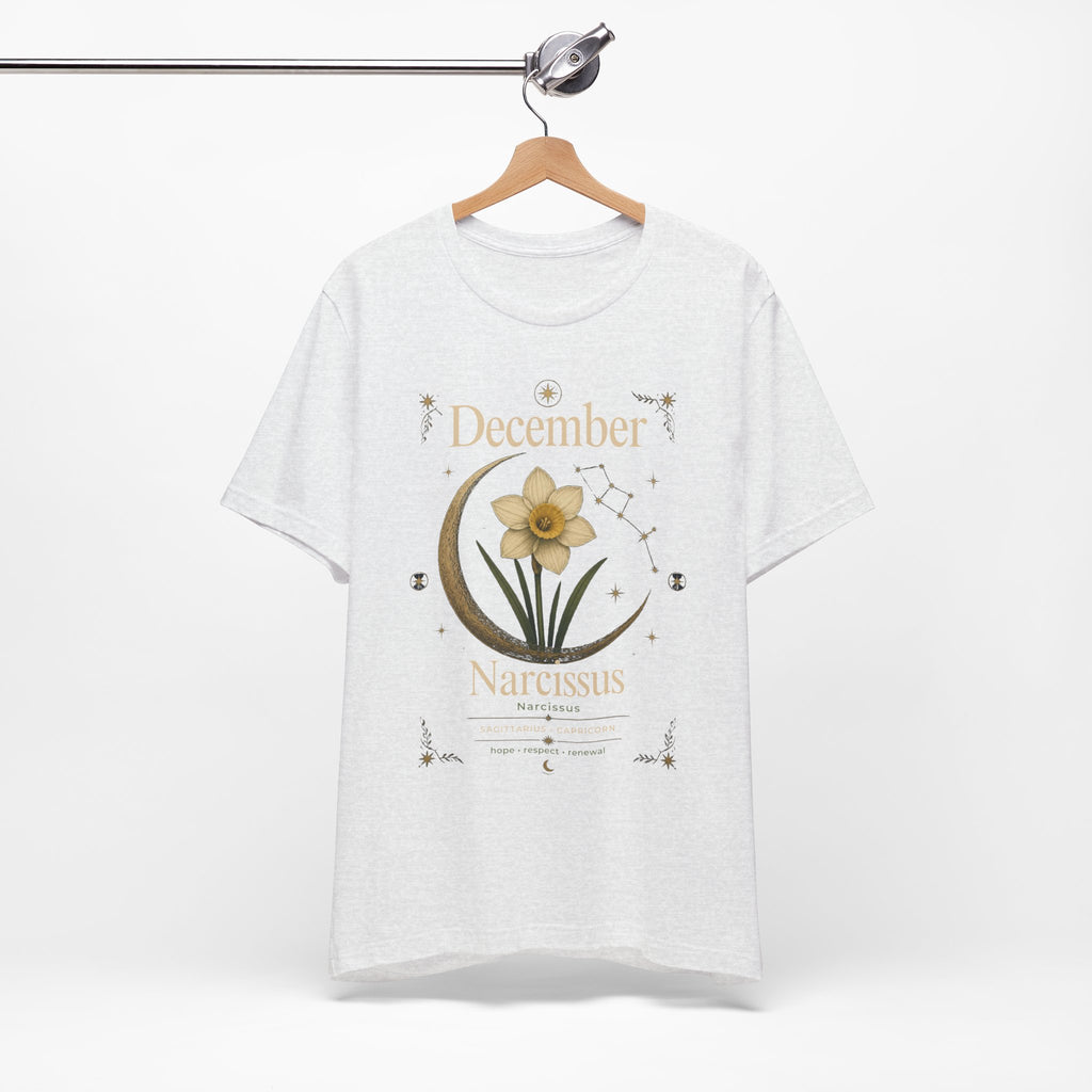 December Birth Flower - Narcissus T‑Shirt — Birth Month Flower Tee