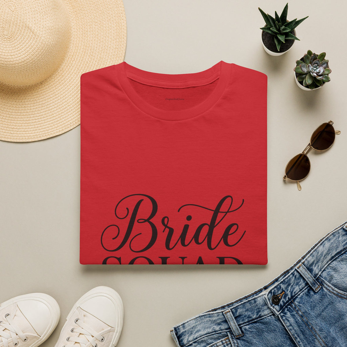 Bride Squad T-Shirt — Bachelorette Party Bridesmaid Tee with Champagne Icons