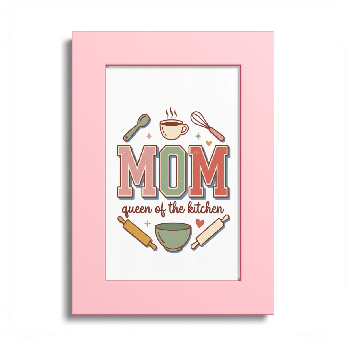 Kitchen Mom Poster — "MOM: Queen of the Kitchen" Color Frame Print