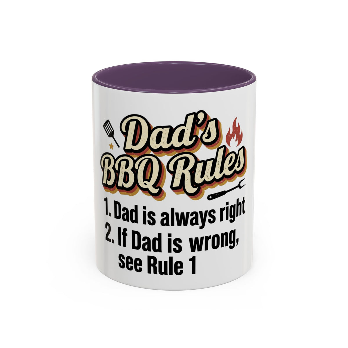 Dad's BBQ Rules Mug | 11oz or 15oz Accent Coffee Mug