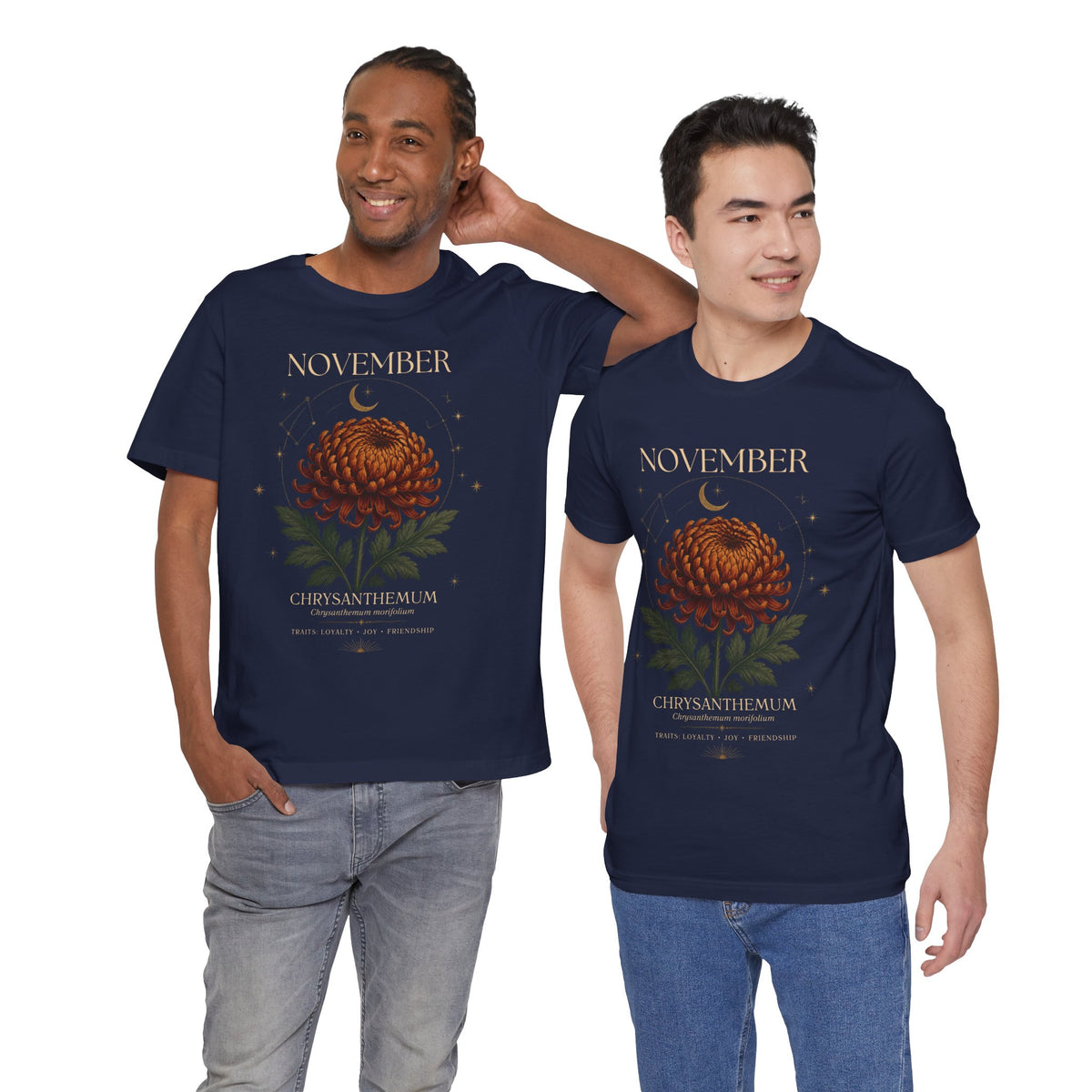 November Birth Flower Chrysanthemum Tee — Floral Birth Month T-Shirt