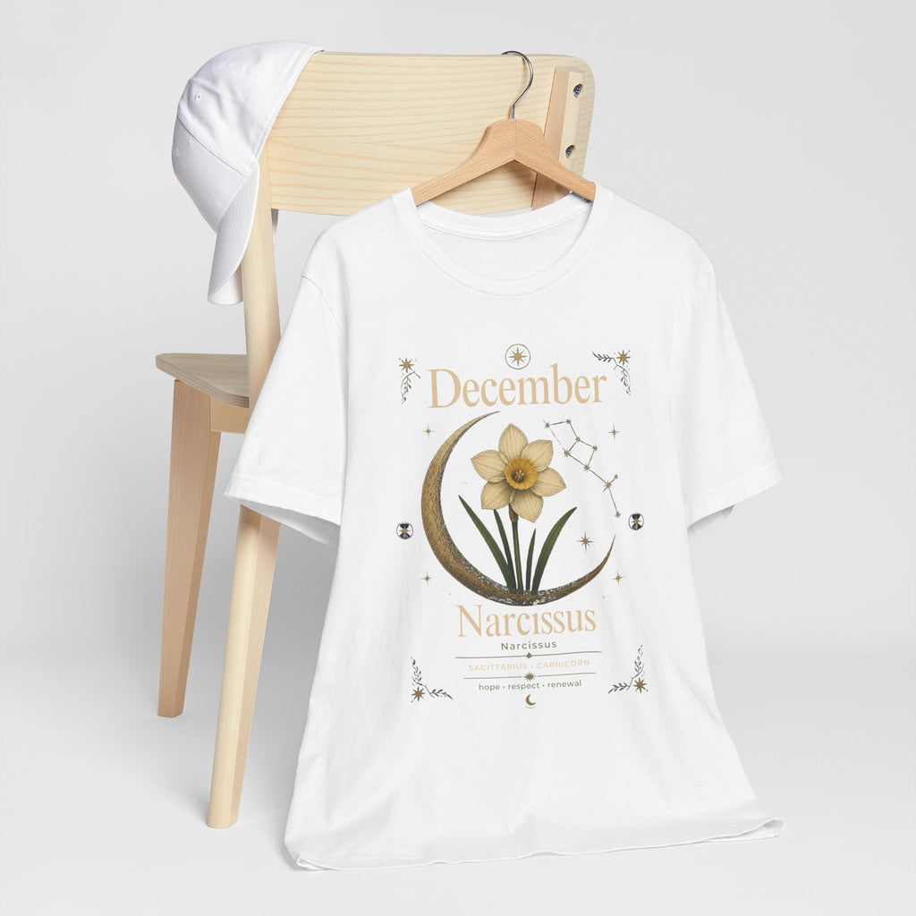 December Birth Flower - Narcissus T‑Shirt — Birth Month Flower Tee