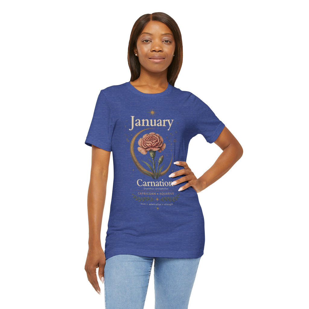 January Birth Flower - Carnation T-Shirt — Birth Month Flower Tee
