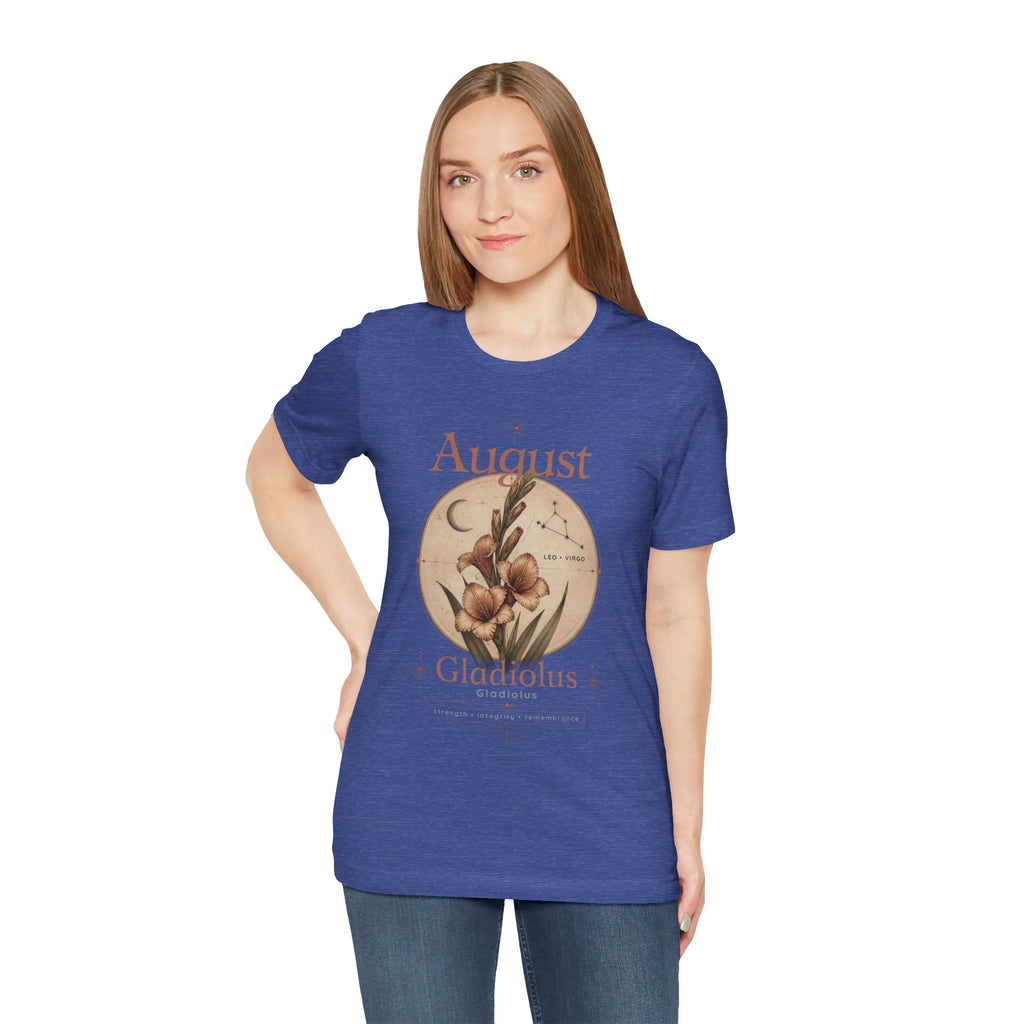 August Birth Flower Gladiolus Floral Tee