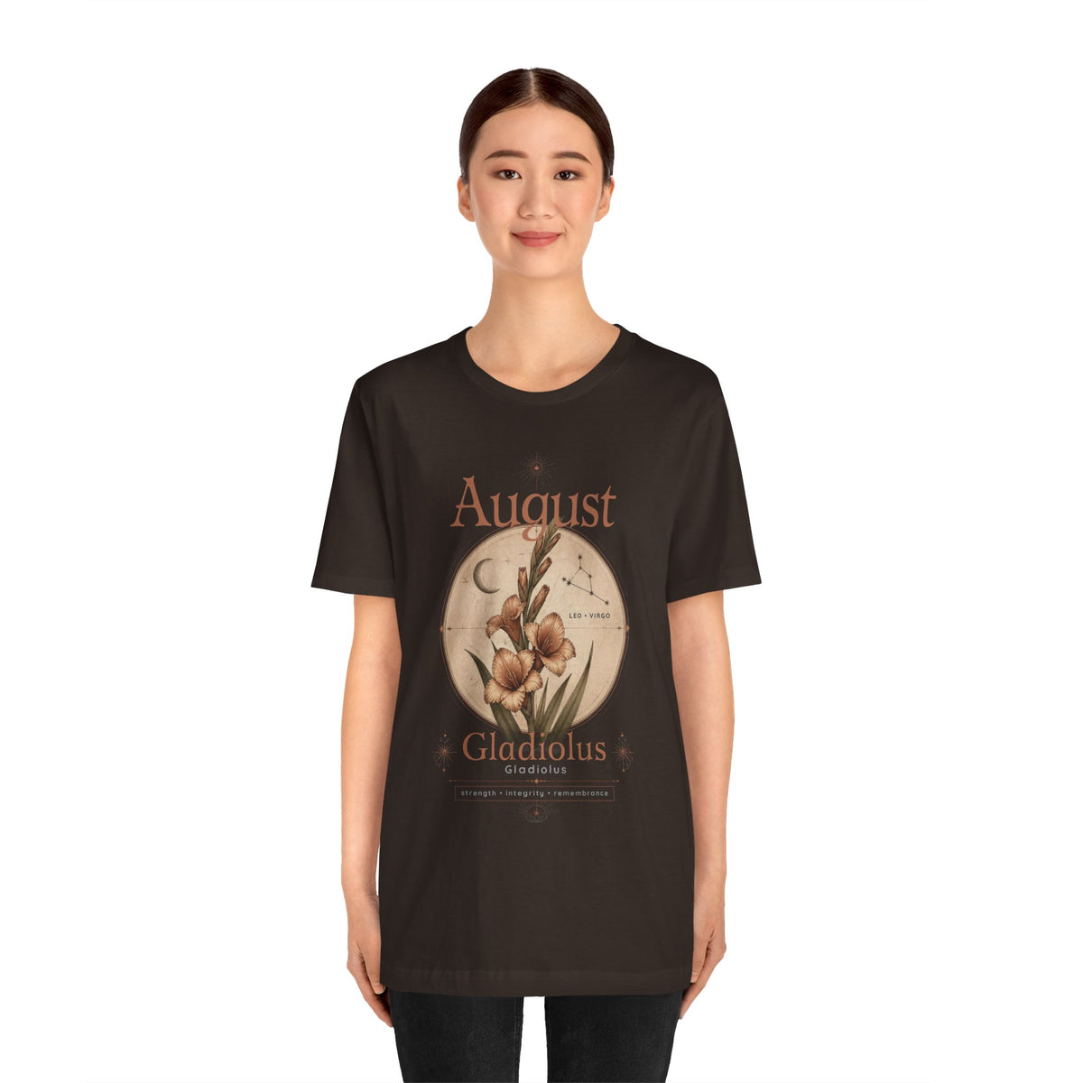 August Birth Flower Gladiolus Floral Tee