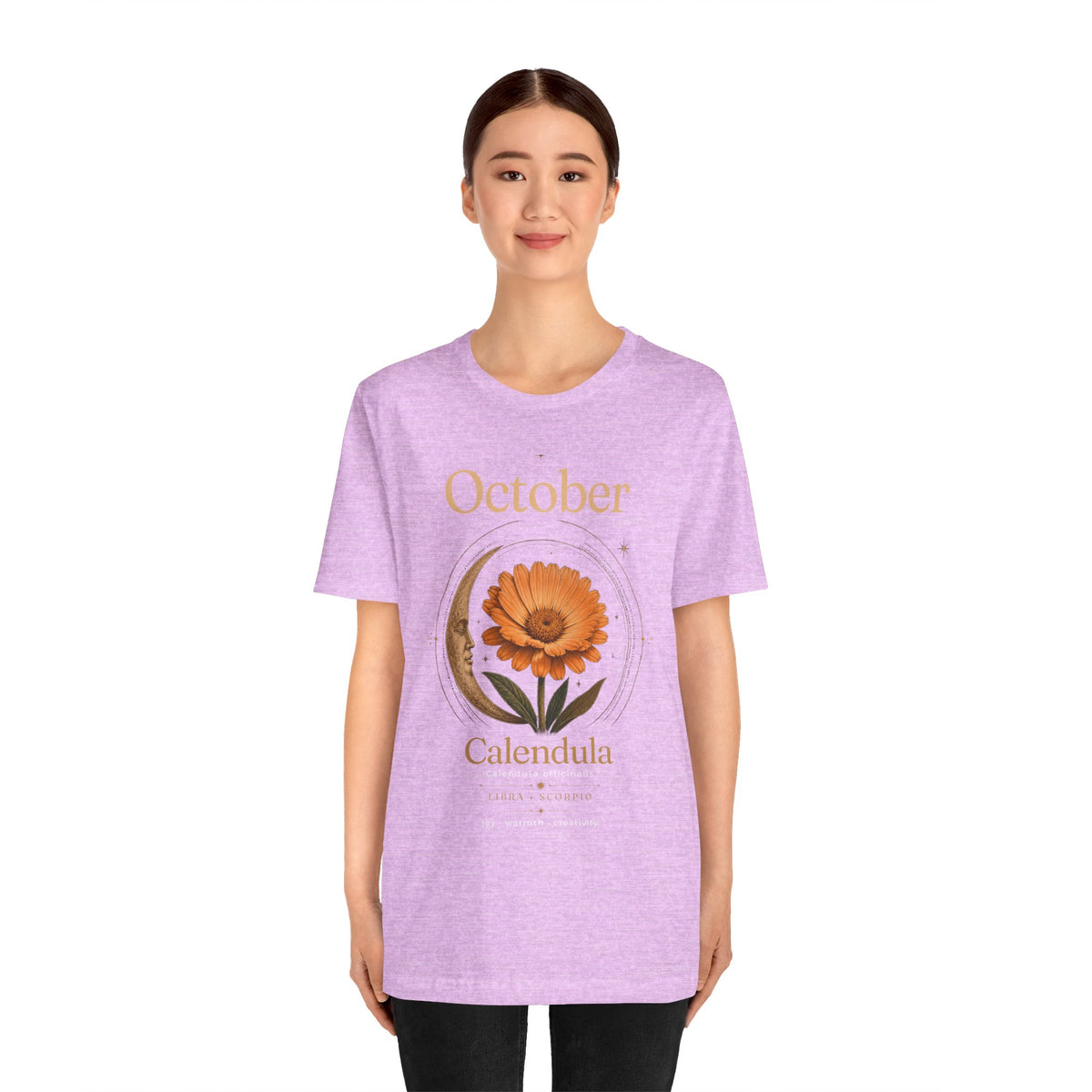 October Birth Flower Calendula T‑Shirt – Floral Birth Month Tee