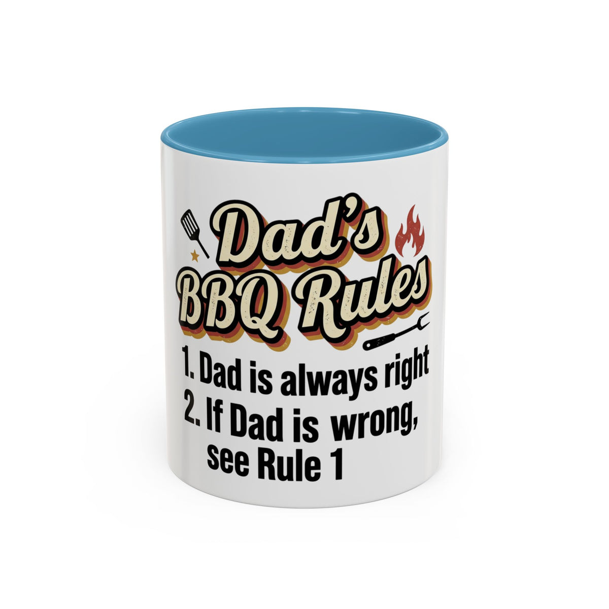 Dad's BBQ Rules Mug | 11oz or 15oz Accent Coffee Mug