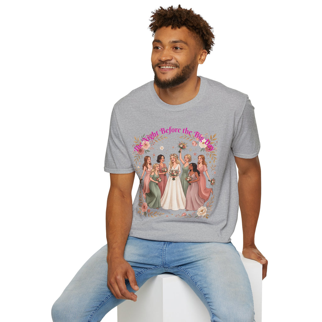Bride and Bridesmaids Illustration T-Shirt | Floral Wedding Bridal Party Design