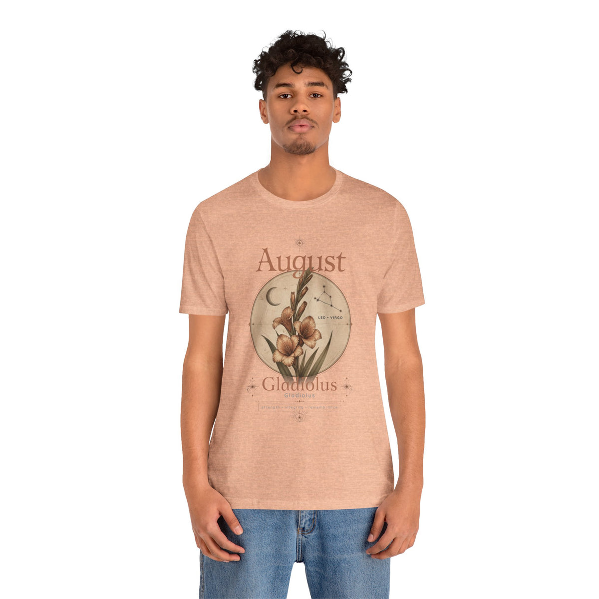 August Birth Flower Gladiolus Floral Tee