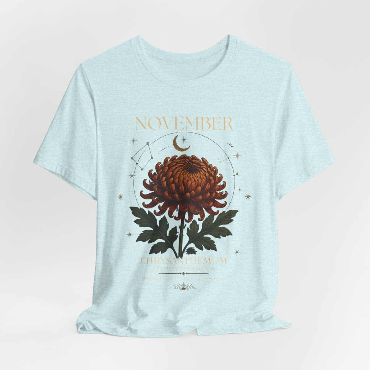 November Birth Flower Chrysanthemum Tee — Floral Birth Month T-Shirt