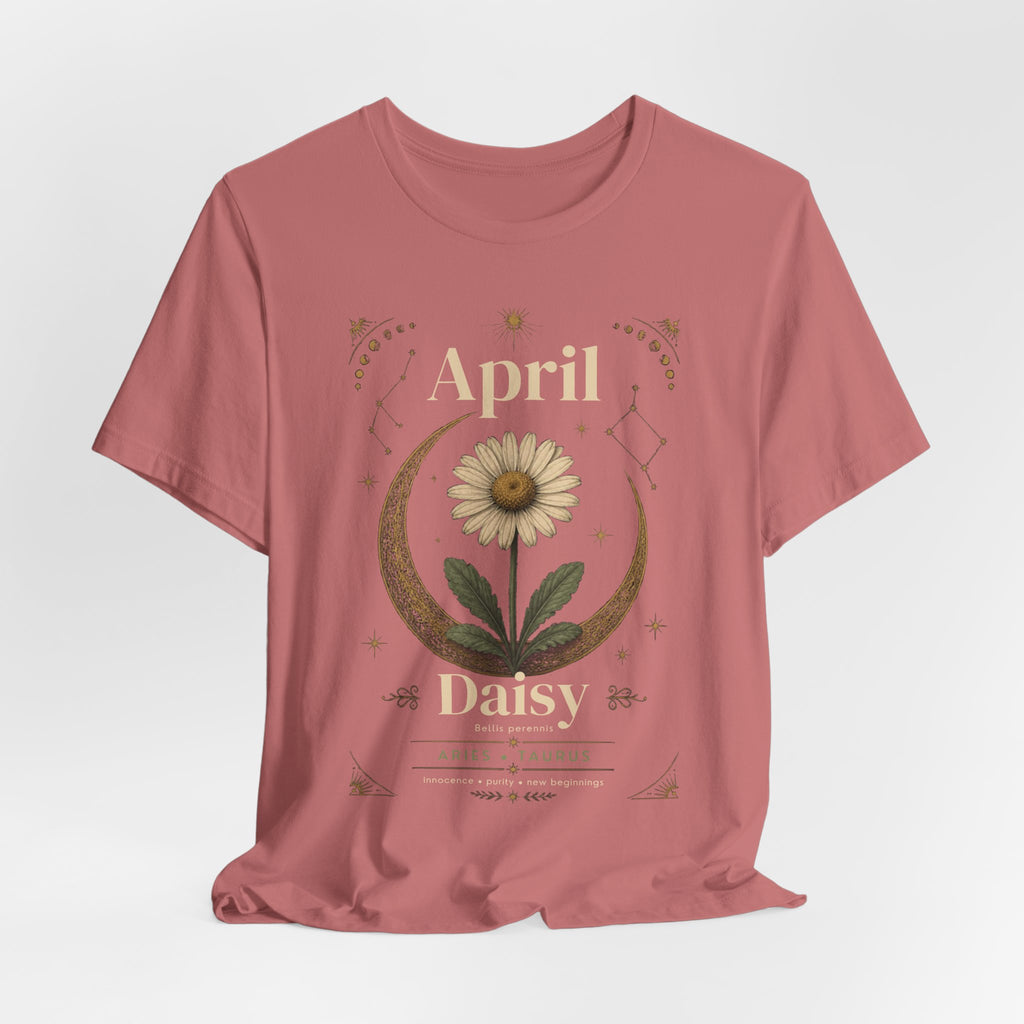 April Birth Flower Tee | Daisy Botanical Design | Birthday Gift